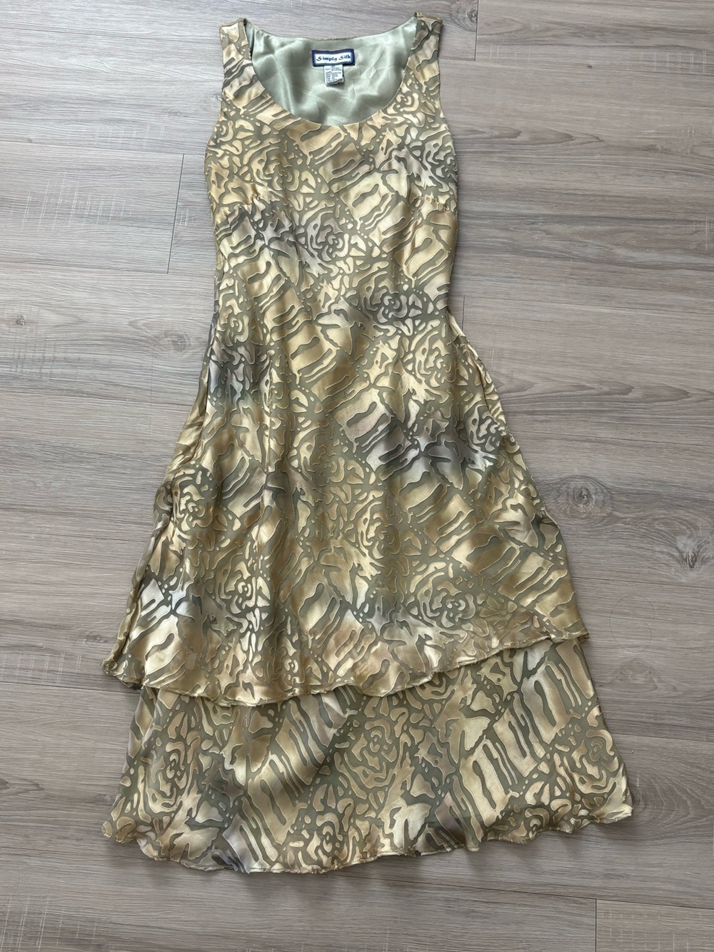 Vintage 90’s Simply Silk Burnout Print Fairy Midi Dress